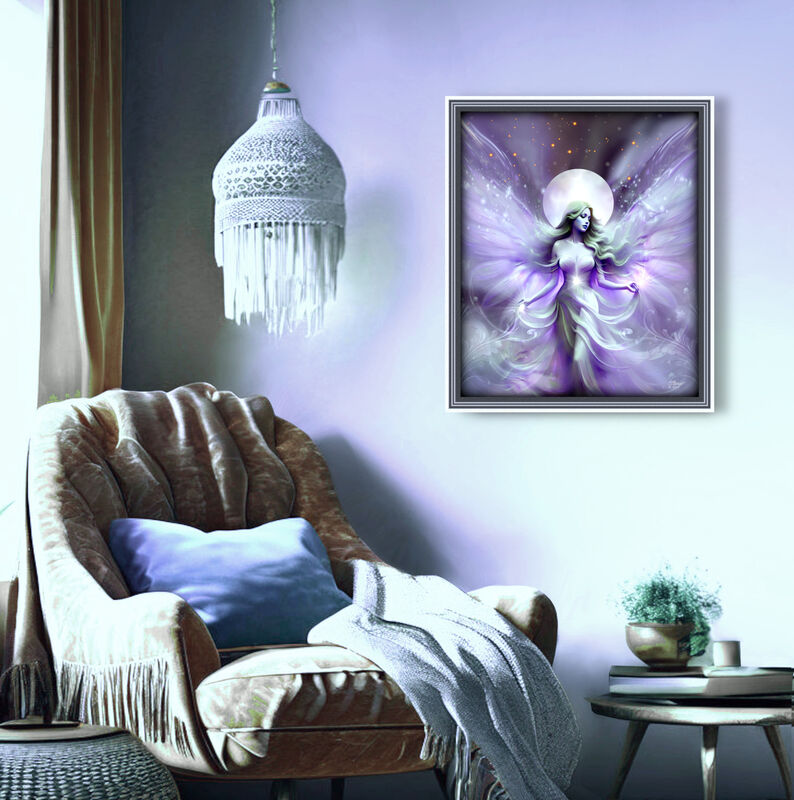 Violet Flame Fairy Art Print, Lunar Fantasy Artwork -"Seraphina Moonsong" - product images  of 