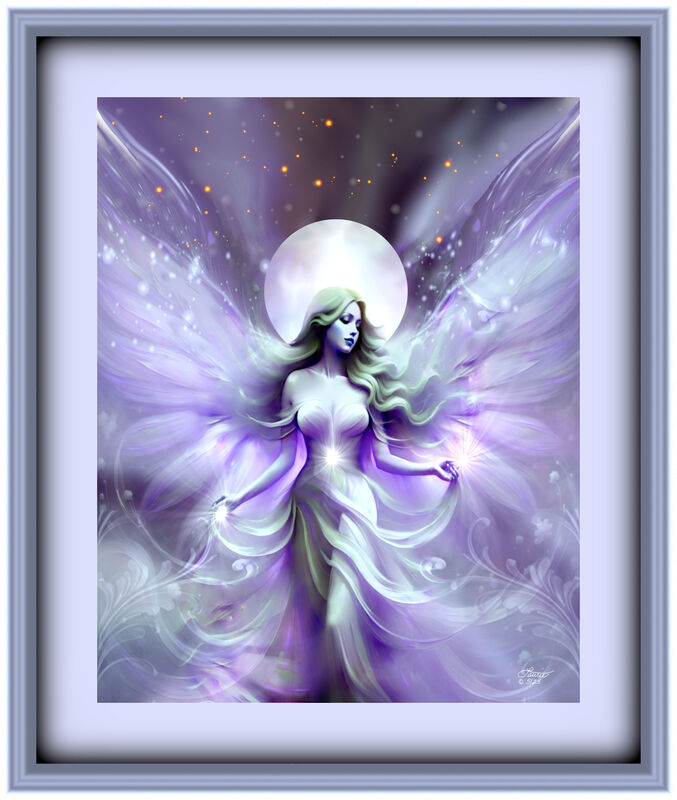 Violet Flame Fairy Art Print, Lunar Fantasy Artwork -"Seraphina Moonsong" - product images  of 