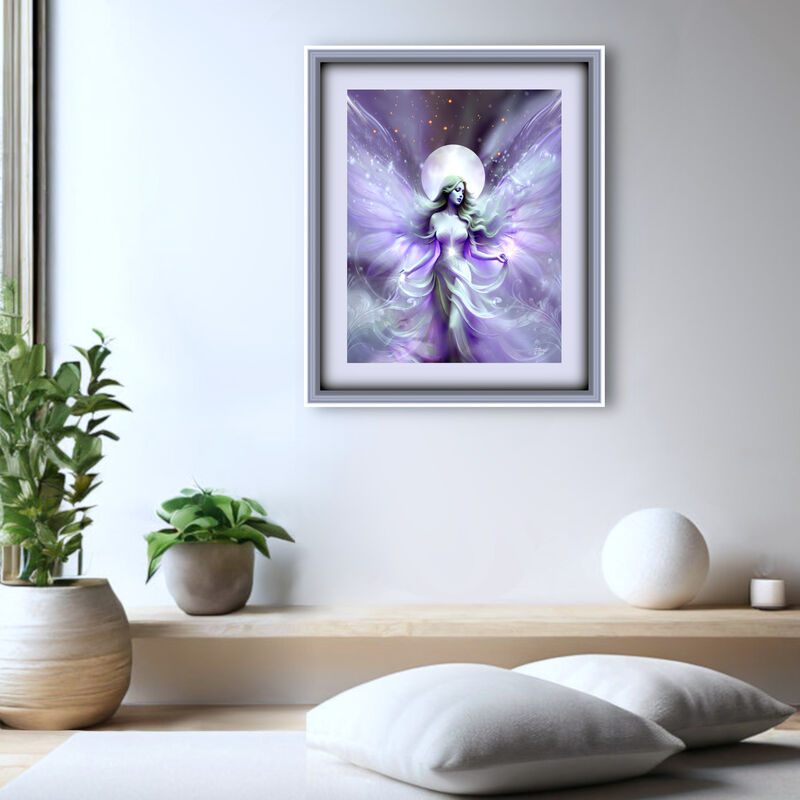 Violet Flame Fairy Art Print, Lunar Fantasy Artwork -"Seraphina Moonsong" - product images  of 