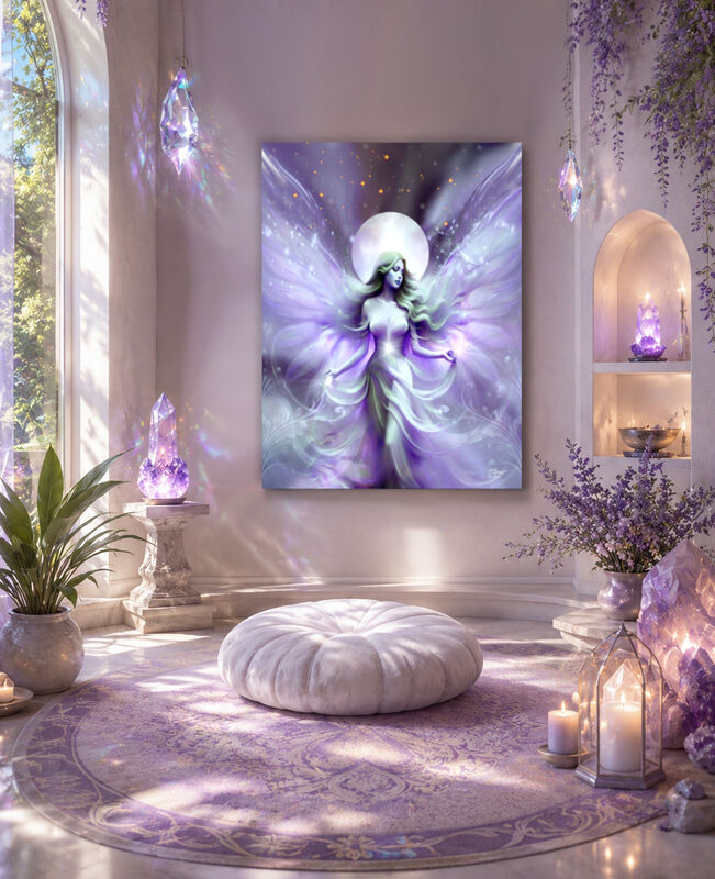 Violet Flame Fairy Art Print, Lunar Fantasy Artwork -"Seraphina Moonsong" - product images  of 