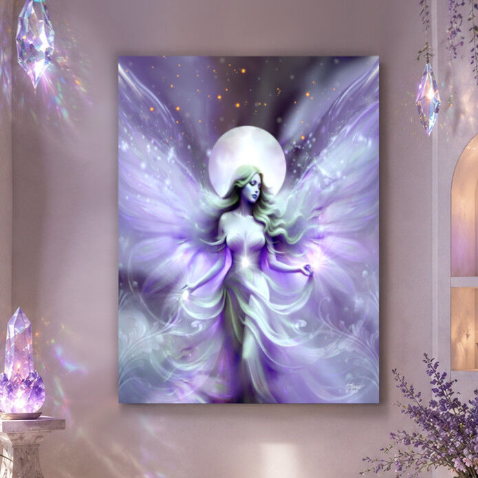 Violet Flame Fairy Art Print, Lunar Fantasy Artwork -"Seraphina Moonsong" - product images  of 