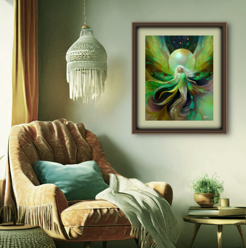 Goddess Wall Art Print, Fantasy Spiritual Decor, Symbolism -"Viridia the Everseed" - product images  of 
