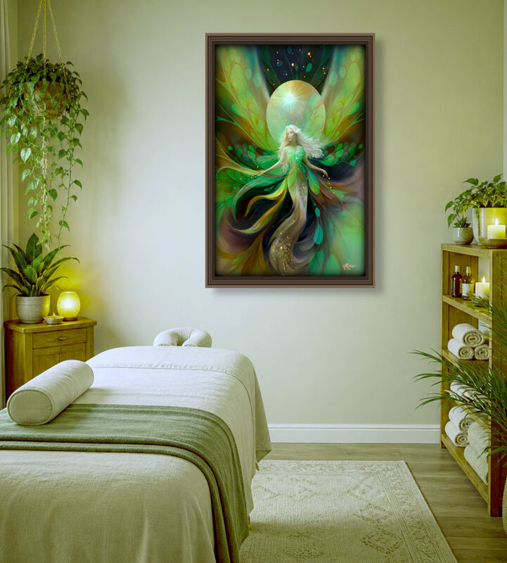 Goddess Wall Art Print, Fantasy Spiritual Decor, Symbolism -"Viridia the Everseed" - product images  of 