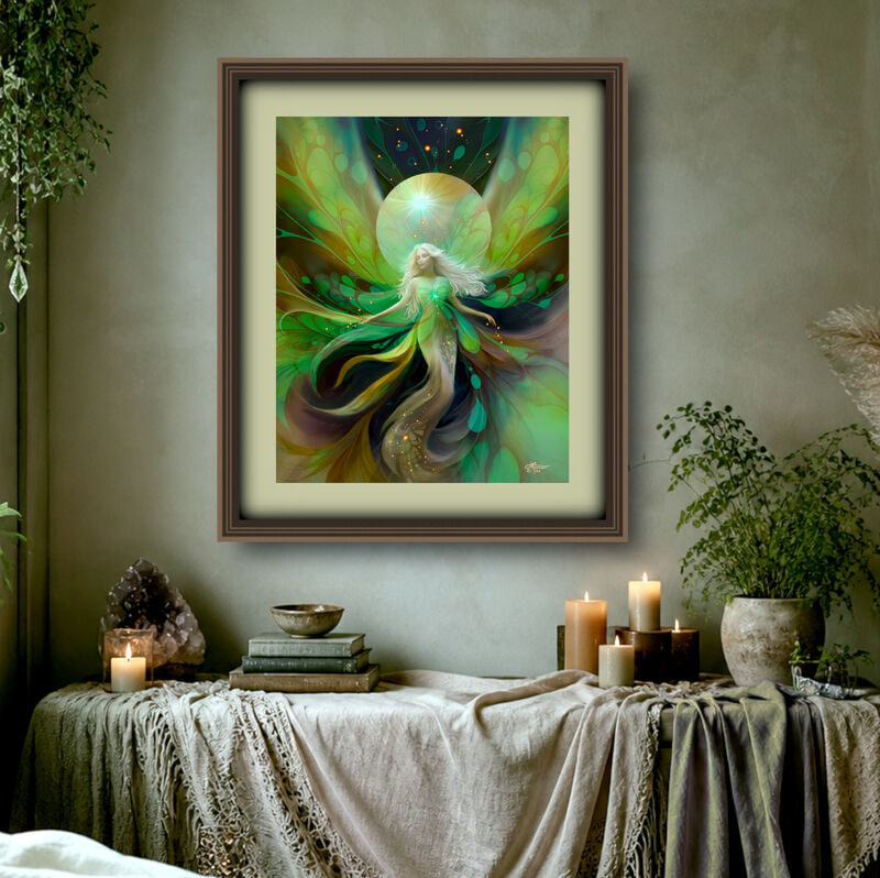 Goddess Wall Art Print, Fantasy Spiritual Decor, Symbolism -"Viridia the Everseed" - product images  of 