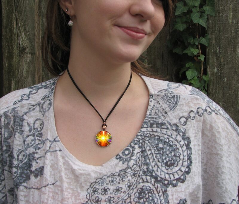 Light Being Necklace Gift Set, Spiritual Art Jewelry &amp; Matching Art Card - product images  of 