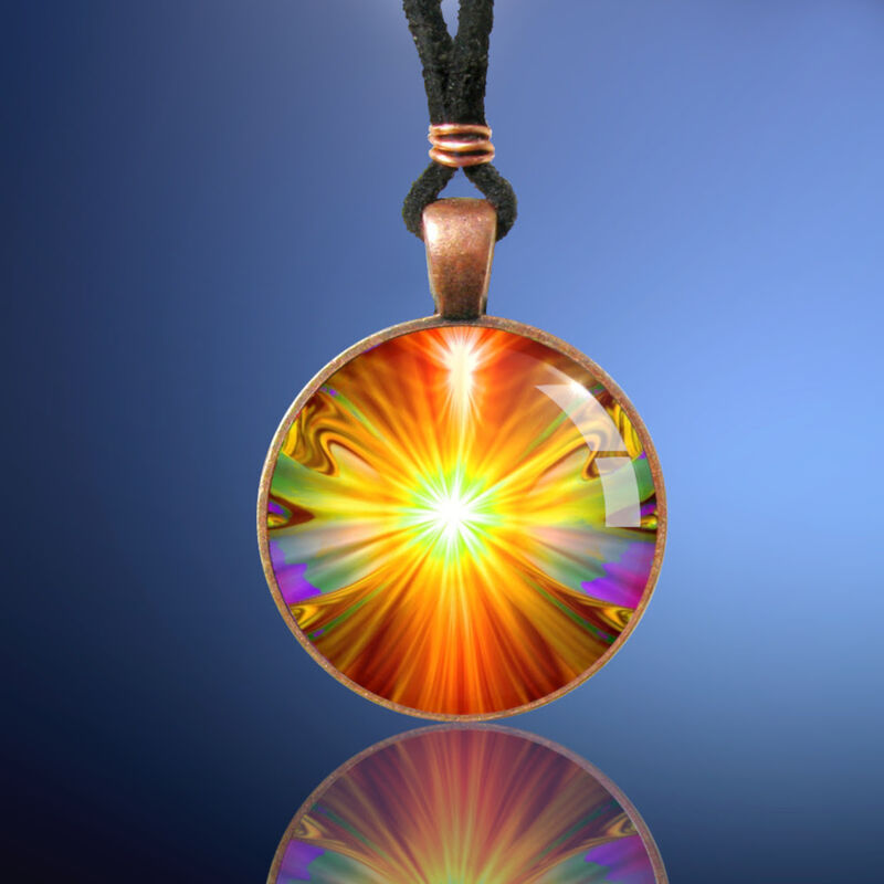 Light Being Necklace Gift Set, Spiritual Art Jewelry &amp; Matching Art Card - product images  of 