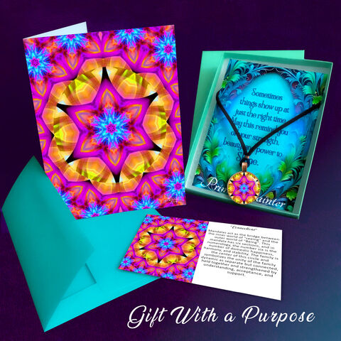 Connections,Mandala,Necklace,Gift,Set,,Sacred,Geometry,Jewelry,,Matching,Art,Card,mandala jewelry, necklace gift set, energy art necklace, spiritual necklace, spiritual jewelry, meaningful jewelry, wearable art, wearable art necklace, pendant necklace, inspirational necklace, metaphysical jewelry, healing jewelry, chakra jewelry, medit