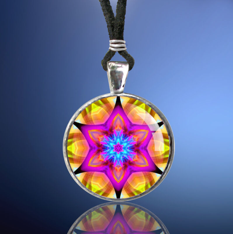 Connections Mandala Necklace Gift Set, Sacred Geometry Jewelry, Matching Art Card - product images  of 