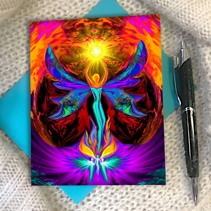 Phoenix Rising Necklace Gift Set, Inspirational Jewelry, Matching Art Card - product images  of 
