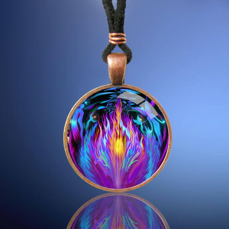 Violet Flame Necklace Gift Set, Transmutation Jewelry, Matching Art Card - product images  of 