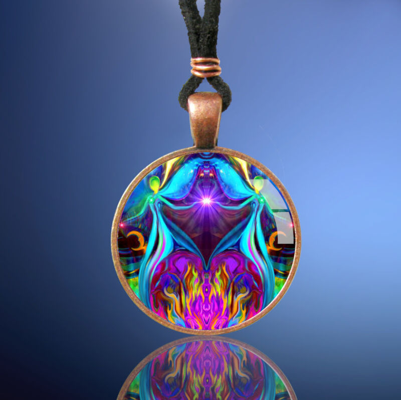 Twin Flames Necklace Gift Set, Violet Flame Jewelry, Matching Art Card - product images  of 