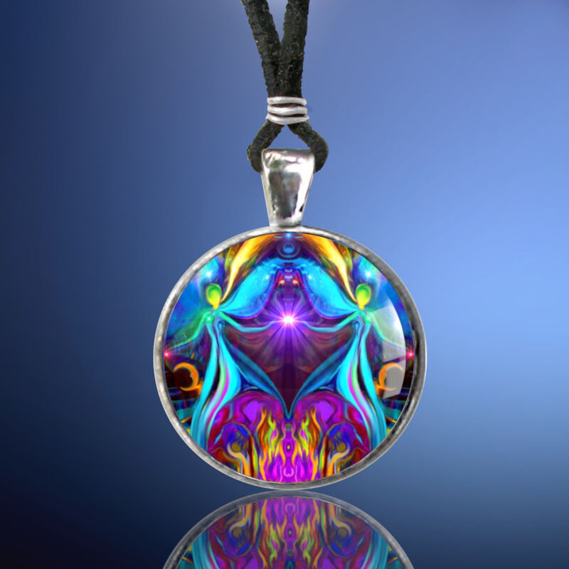 Twin Flames Necklace Gift Set, Violet Flame Jewelry, Matching Art Card - product images  of 