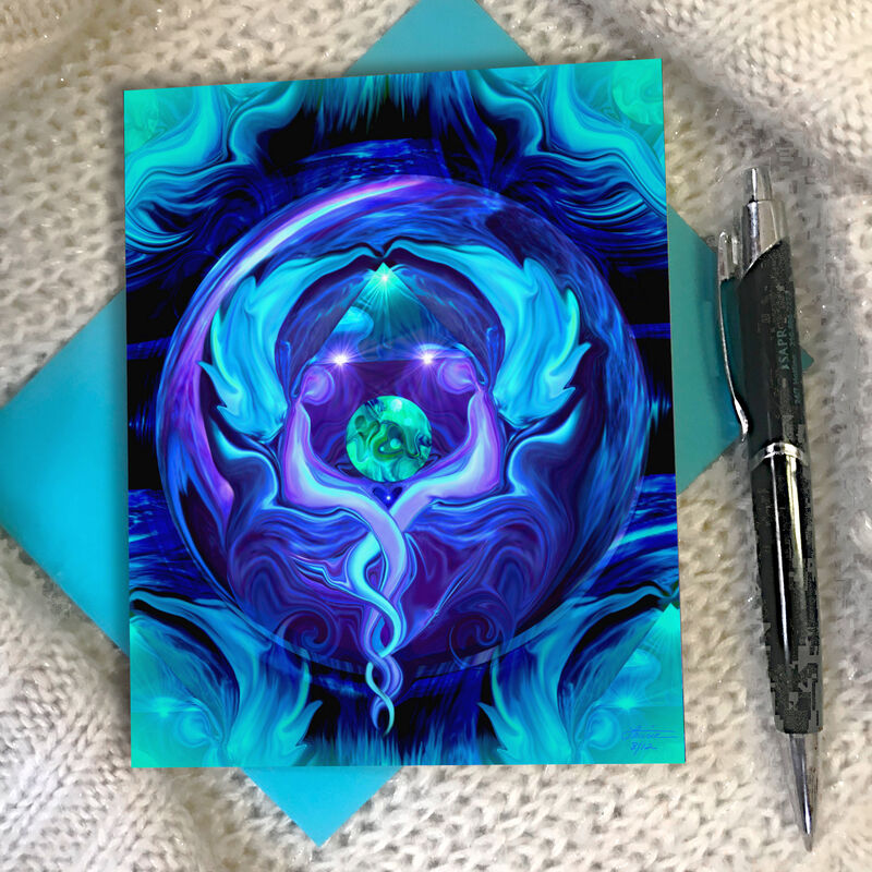 Healing Circle Necklace Gift Set, Twin Flames Jewelry, Matching Art Card - product images  of 