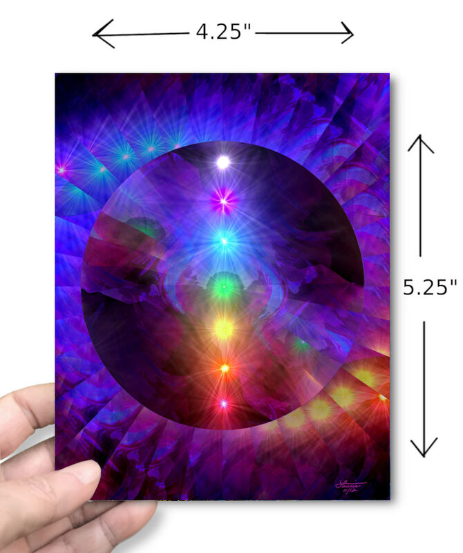 Chakra Necklace Gift Set, Rainbow Jewelry, Matching Art Card - product images  of 