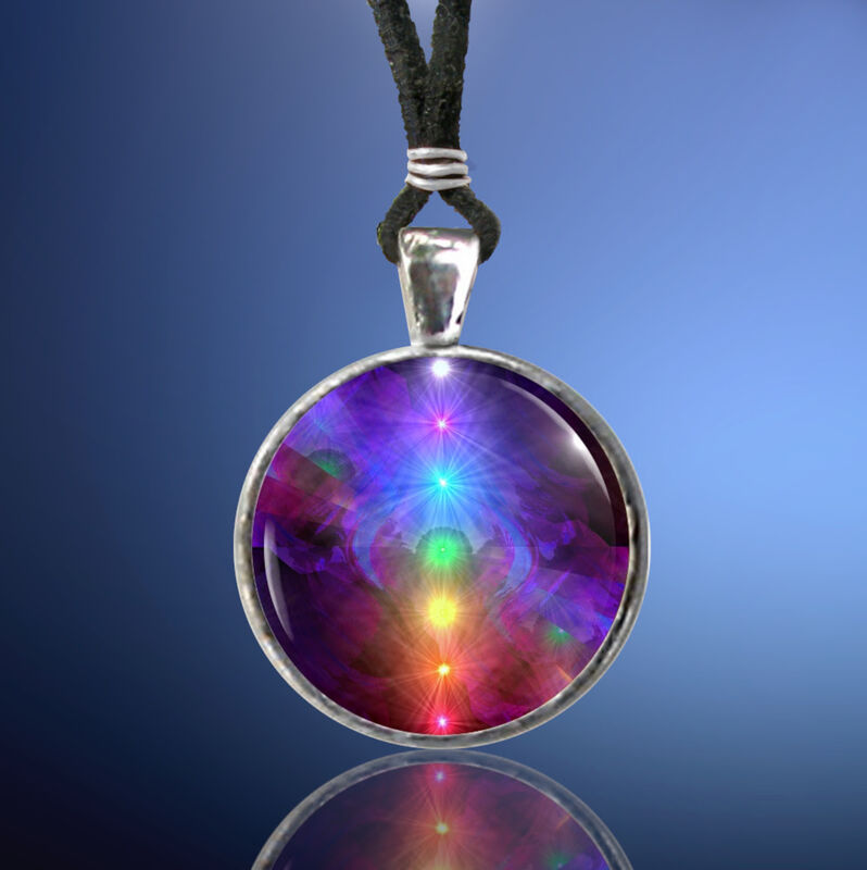 Chakra Necklace Gift Set, Rainbow Jewelry, Matching Art Card - product images  of 