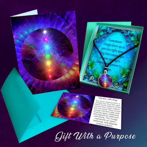 Chakra,Necklace,Gift,Set,,Rainbow,Jewelry,,Matching,Art,Card,rainbow chakra pendant, reiki jewelry, fairy necklace gift set, energy art necklace, spiritual necklace, spiritual jewelry, meaningful jewelry, wearable art, wearable art necklace, pendant necklace, inspirational necklace, metaphysical jewelry, heal