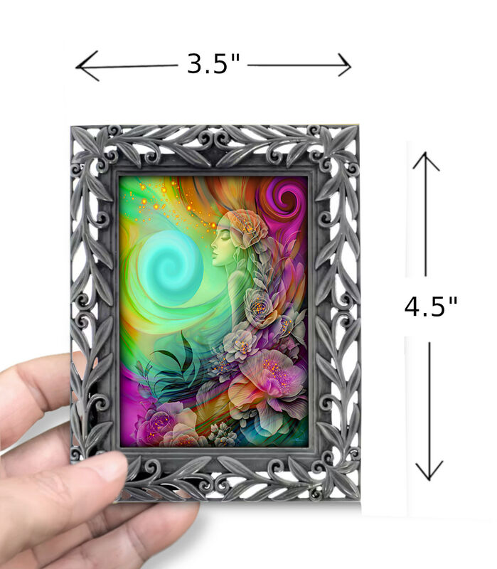 Hippie Art Gift Set, Framed Mini Print and Collectible Story Card - Flower Child - product images  of 