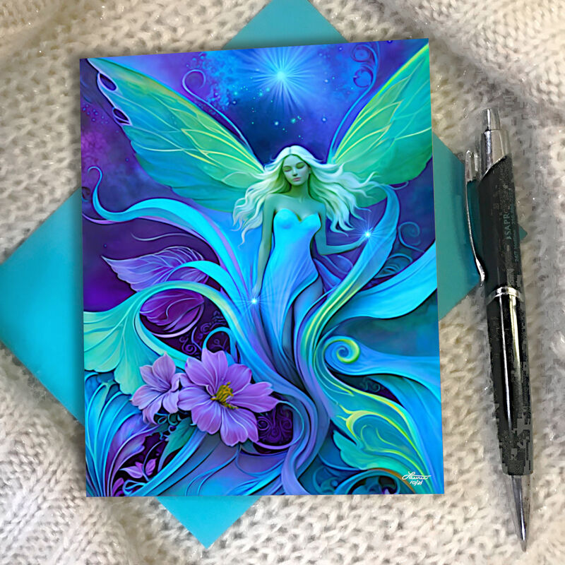 Fairy Art Gift Set, Framed Mini Print and Collectible Story Card - Lunaria Silvermist - product images  of 
