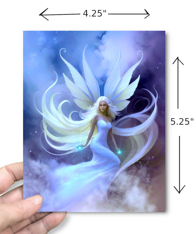Framed Angel Art Gift Set, Fairy Mini Print and Collectible Story Card - Sylph Windsong - product images  of 