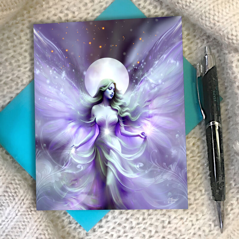 Framed Celestial Art Gift Set, Fairy Mini Print and Collectible Story Card - Seraphina Moonsong - product images  of 