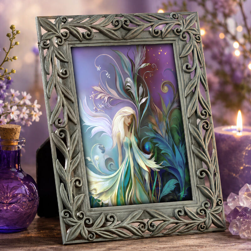 Framed Fairy Art Gift Set, Flower Mini Print and Collectible Story Card - Fey Dawn - product images  of 