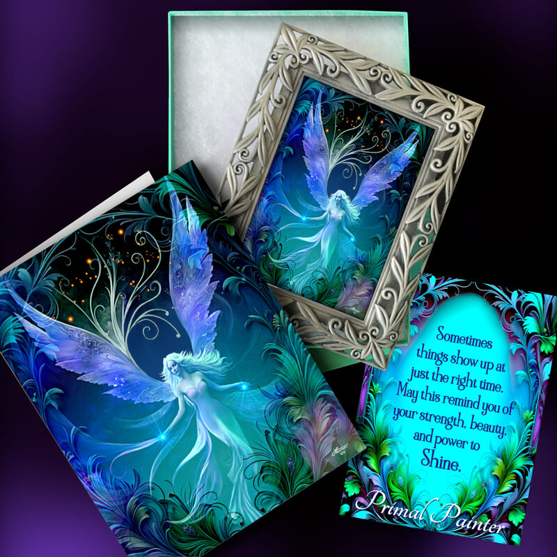 Framed Fairy Art Gift Set, Dream Weaver Mini Print and Collectible Story Card  - product images  of 