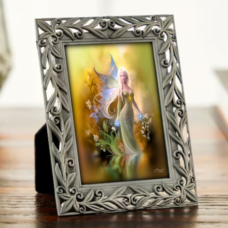 Framed Fairy Art Gift Set, Golden Fantasy Mini Print and Collectible Story Card  - product images  of 