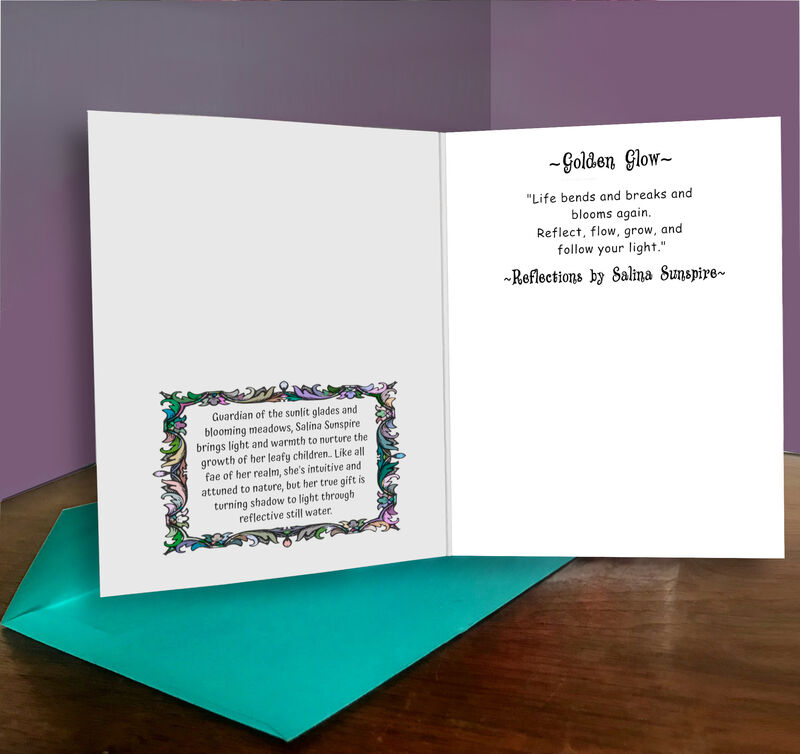 Framed Fairy Art Gift Set, Golden Fantasy Mini Print and Collectible Story Card  - product images  of 