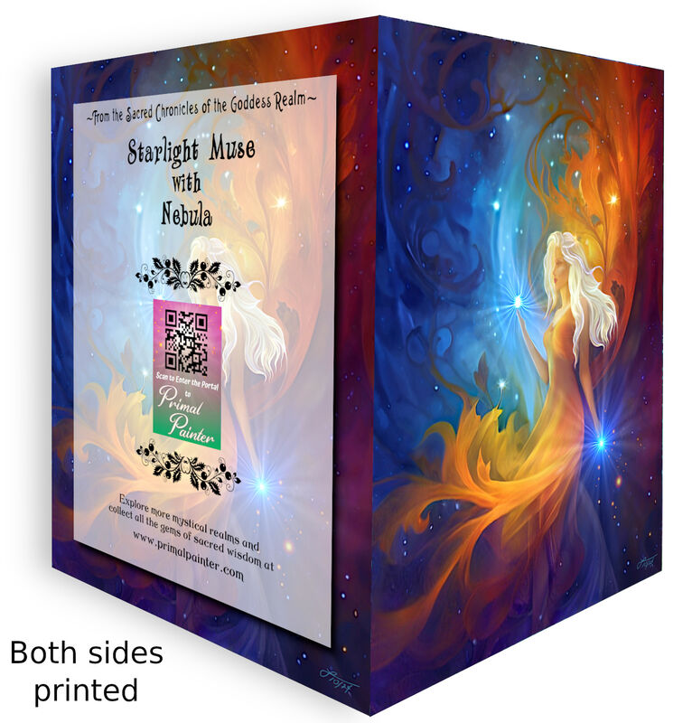 Framed Celestial Goddess Art Gift Set, Cosmic Fantasy Mini Print and Collectible Story Card  - product images  of 