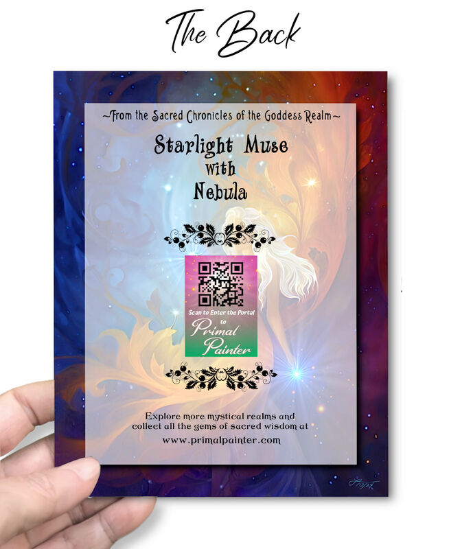 Nebula Goddess Collectible Story Card, Rainbow Celestial Art Notecard - product images  of 