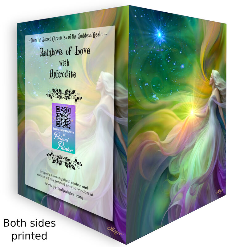 Aphrodite Greek Goddess Collectible Story Card, Rainbow Fantasy Art Notecard - product images  of 