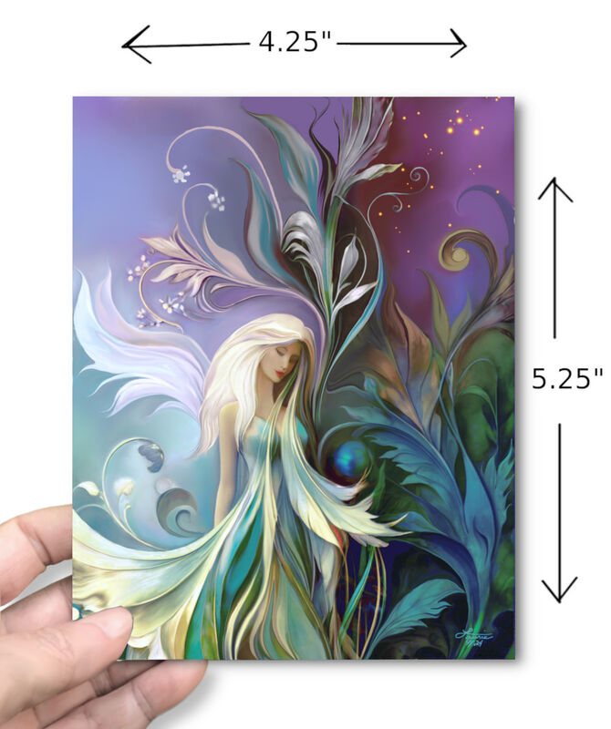 Garden Fairy Collectible Story Card, Mystical Fantasy Art Greeting Card - product images  of 