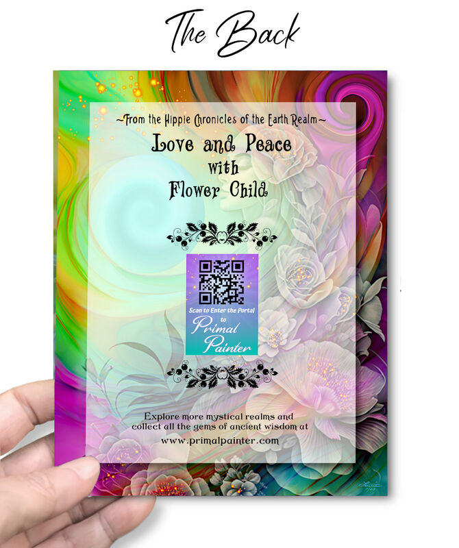 Hippie Flower Child Collectible Story Card, Rainbow Art Notecard - product images  of 