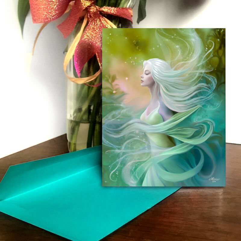 Elemental Goddess Collectible Story Card, Mystrielle Fantasy Art Notecard - product images  of 