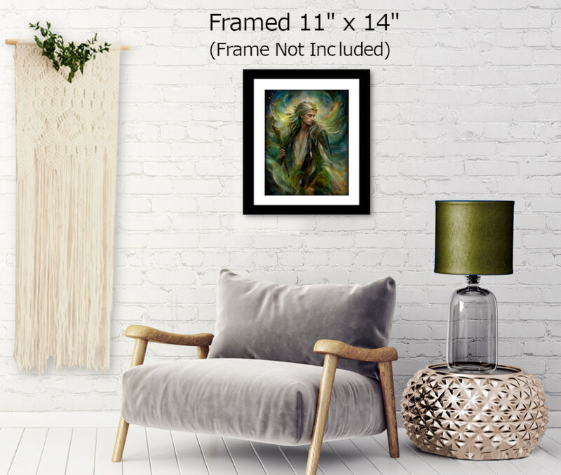 Mystic Wall Art Print, Storm Rider Fantasy Artwork -"Thoren of the Woodland Realm" - product images  of 