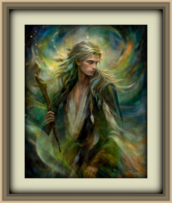 Mystic Wall Art Print, Storm Rider Fantasy Artwork -"Thoren of the Woodland Realm" - product images  of 