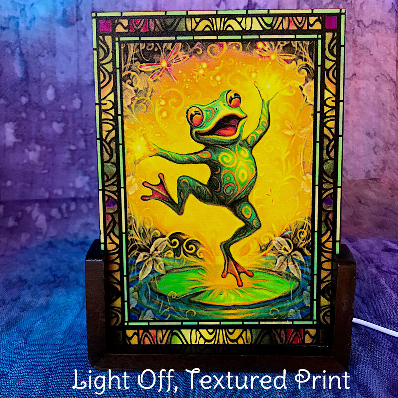 Whimsical Dancing Frog Night Light, Stained-Glass-Inspired Lamp - product images  of 