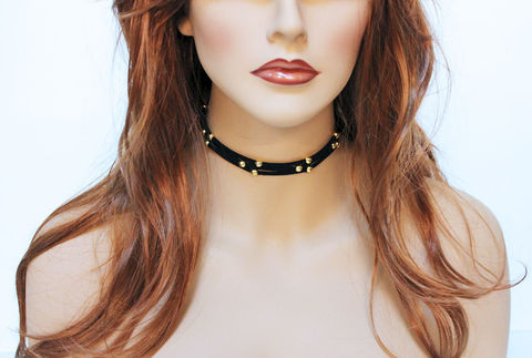 Gold,Bead,Simple,Black,Suede,Choker,Jewelry,Necklace,black_suede,choker_necklace,gold_choker,leather_choker,ladies_choker,womens_choker,simple_choker,black_necklace,jewelshart,leather_necklace,everyday_choker,gold_bead_choker,suede cord,gold tone beads,gold tone chain,onyx bead