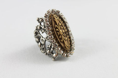 Oxidized,Silver,Cocktail,Ring,Jewelry,Adjustable,cocktail_ring,gold_ring,silver_ring,statement_ring,silver_cocktail_ring,big_bold_ring,ring_statement,adjustable_ring,silver_statement,rhinestone_ring,big_ring,finger_ring,brass_ring,oxidized silver over brass,oxidized brass,rhinest