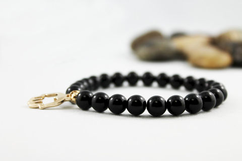 Unisex,Beaded,Hamsa,Bracelet,Jewelry,onyx_bracelet,mens_bracelet,mens_jewelry,gold_hand_charm,charm_bracelet,unisex_bracelet,bead_bracelet,stretch_bracelet,hand_charm_jewelry,unisex_jewelry,onyx_jewelry,hamsa_jewelry,hamsa_bracelet,onyx,mixed metals,elastic cord