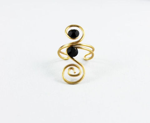 Adjustable,Knuckle,Ring,TRG102,Jewelry,Wrapped,toe_ring,knuckle_ring,gold_swirl_ring,gold_wire_ring,wire_wrapped_ring,gold_knuckle_ring,womens_ring,spiral_ring,black_crystal_ring,wrapped_spiral,wrapped_swirl,adjustable_ring,wire_ring,non tarnish gold wire,crystal flat backs