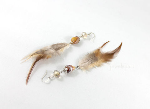 Brown,Feather,Earrings,Jewelry,Dangle,fashion_jewelry,fashion_jewellery,bead_earrings,sterling_earrings,feather_dangle,beaded_earrings,feather_earrings,sterling_silver,brown_earrings,tribal_earrings,feather_earring,dangle_earrings,boho_earrings,sterling silver,ceramic