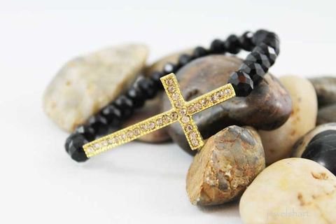 Black,Shiny,Bead,Sideways,Cross,Bracelet,Jewelry,Beaded,sideways_cross,side_ways_cross,cross_bracelet,cross_braclet,sideway_cross,stretch_bracelet,gold_cross_bracelet,gold_sideways_cross,beaded_bracelet,black_shiny,religious_bracelet,gold_cross,religious_jewelry,crystal beads,rhinestone