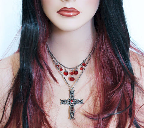 Ornate,Cross,Victorian,Gothic,Choker,Necklace,Jewelry,beaded choker,bead necklace,cross pendant,gothic choker,black choker,goth_choker,cross_choker,choker_necklace,gothic_victorian,victorian_goth,goth_jewelry,gothic_jewelry,cross_necklace,gunmetal,glass beads