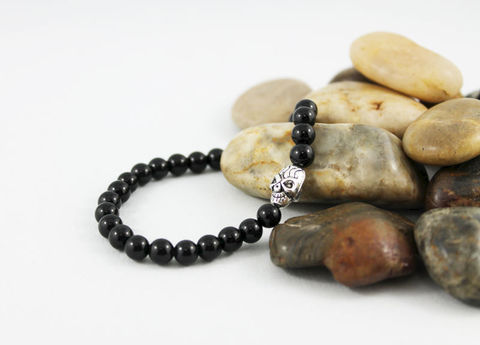 Men's,Skull,Bracelet,Jewelry,Beaded,onyx_bracelet,stacking_bracelet,black_bracelet,beaded_bracelet,stretch_bracelet,stretchy_bracelet,mens_bracelet,shiny_onyx_bracelet,bead_bracelet,womens_bracelet,unisex_bracelet,skull_bracelet,skull_jewelry,onyx,silver plated skull