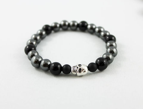 Unisex,Skull,Bracelet,Jewelry,Beaded,onyx_bracelet,stacking_bracelet,black_bracelet,beaded_bracelet,stretch_bracelet,mens_bracelet,womens_bracelet,unisex_bracelet,hematite_bracelet,gemstone_jewelry,skull_bracelet,skull_jewelry,gemstone_bracelet,hematite beads,onyx bea