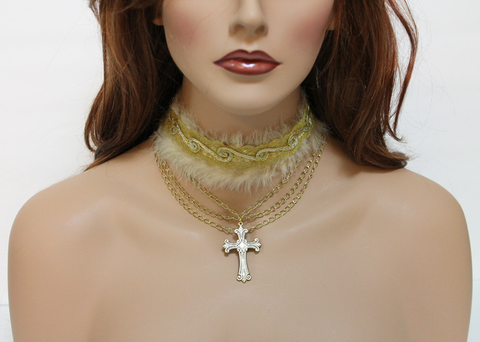 Gold,Cross,Sequin,Collar,Necklace,choker, choker necklace, sequin, sequin collar, sequin necklace, cross choker, cross necklace, gold choker, gold necklace, gold collar, collar necklace, statement necklace, 