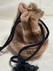 Starfish,Bay,Wool,Felted,Bag,with,Drawstring,Felted bag drawstring wool dice renaissance wear