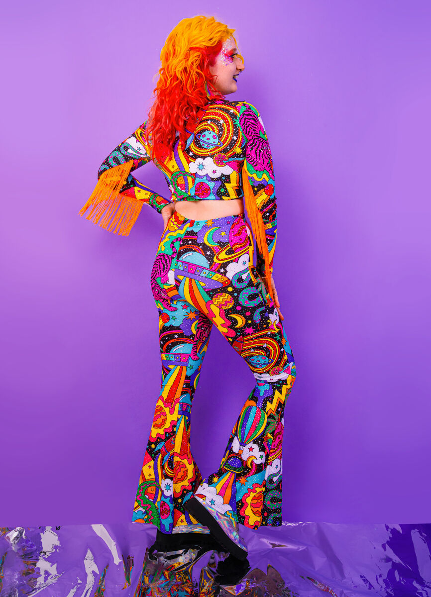 Beam Me Up Tassel Sleeved Top - UV Reactive - Eco Lycra - product images  of 
