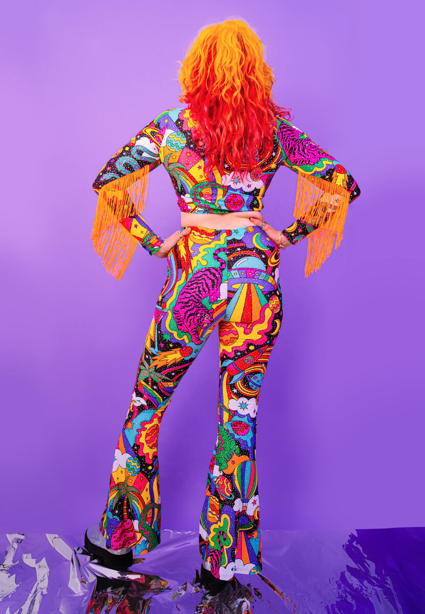 Beam Me Up Tassel Sleeved Top - UV Reactive - Eco Lycra - product images  of 